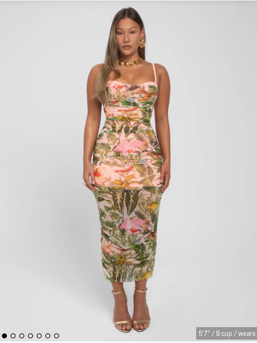 Floral Sweetie mesh column dress